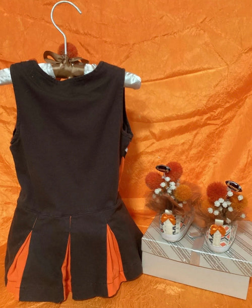 Browns Football Baby Shower Dress Centerpiece | Girl Birthday Keepsake