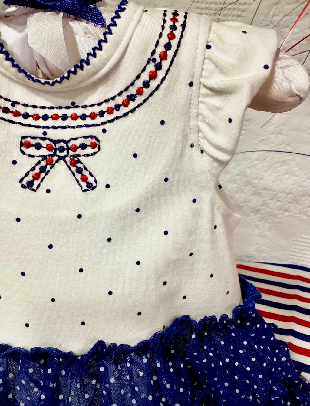 Patriotic Baby Shower Dress Centerpiece | 4th of July Girl Keepsake Outfit