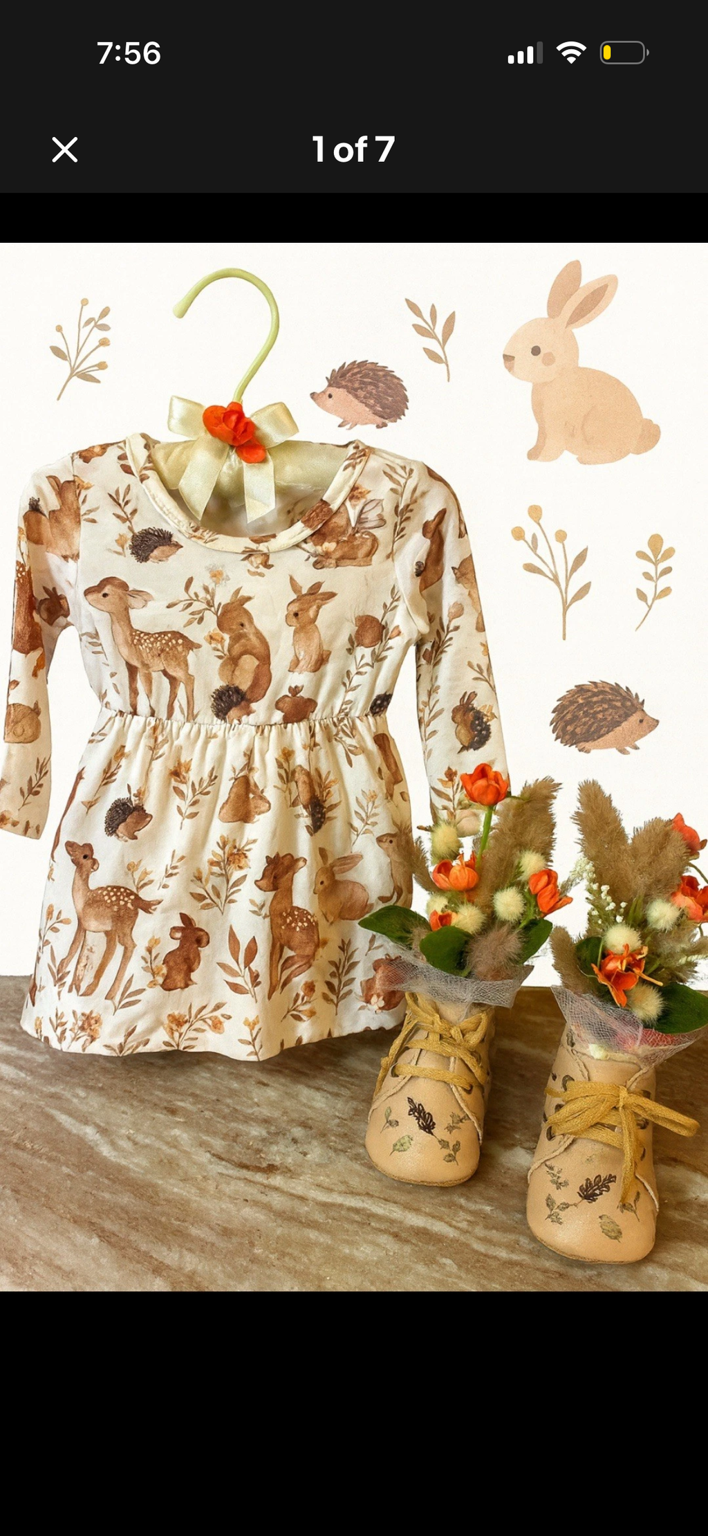 Woodland Baby Shower Dress Centerpiece | Fawn Girl Keepsake Shoe Set