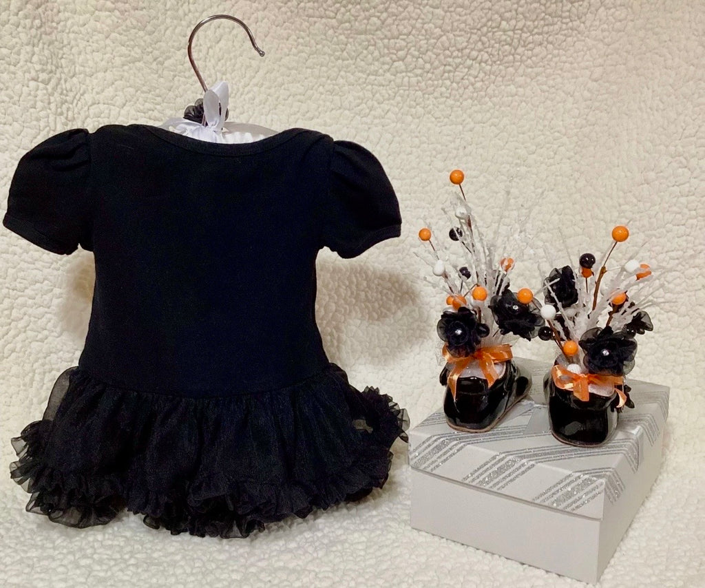 Black Baby Shower Dress Centerpiece | Handcrafted Keepsake Infant Outfit