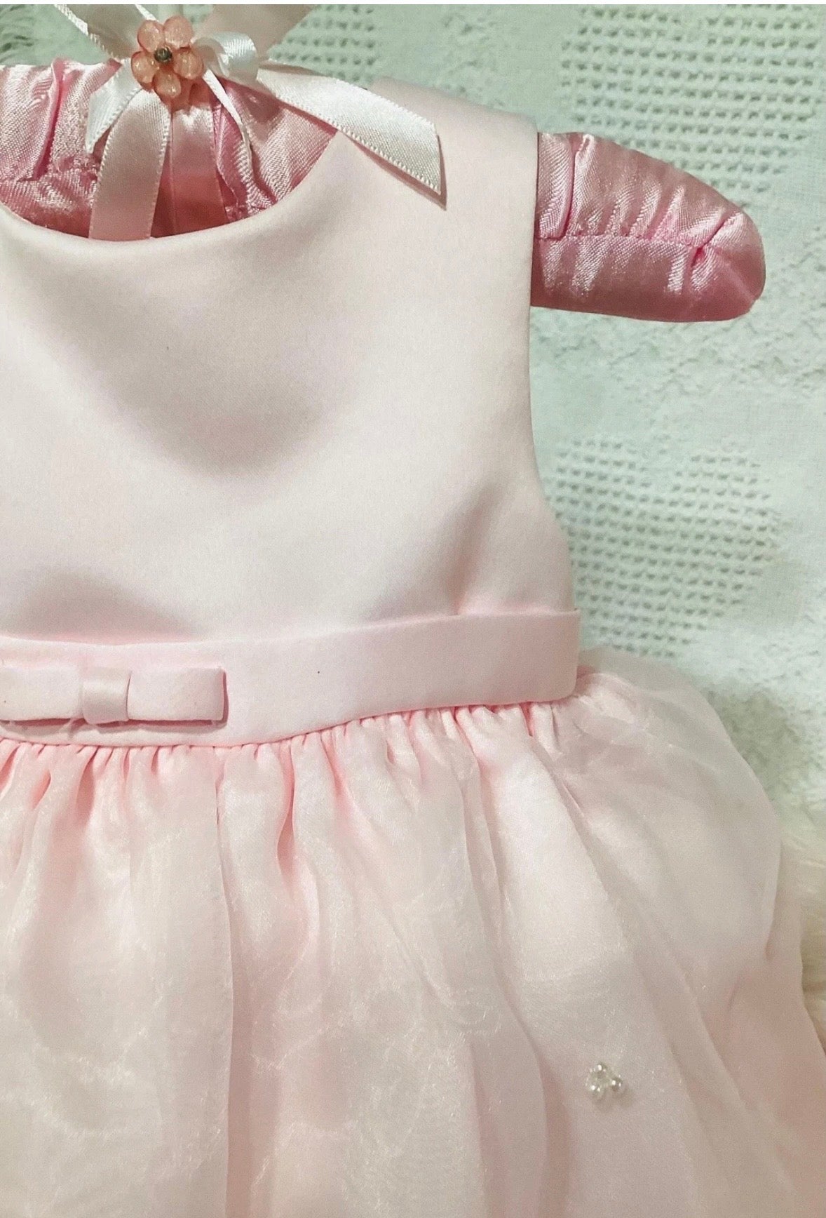 Blush Organza Baby Shower Dress Centerpiece | Reusable Keepsake Outfit