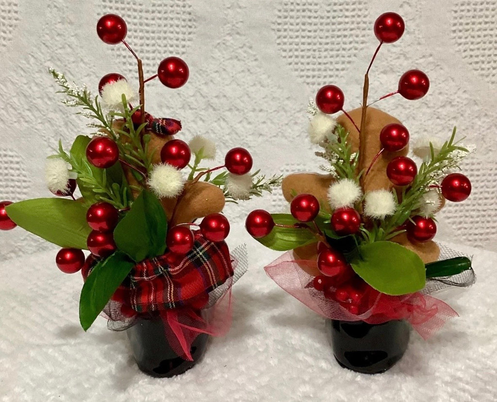 Gingerbread Christmas Baby Shower Dress Centerpiece | Plaid Keepsake Set