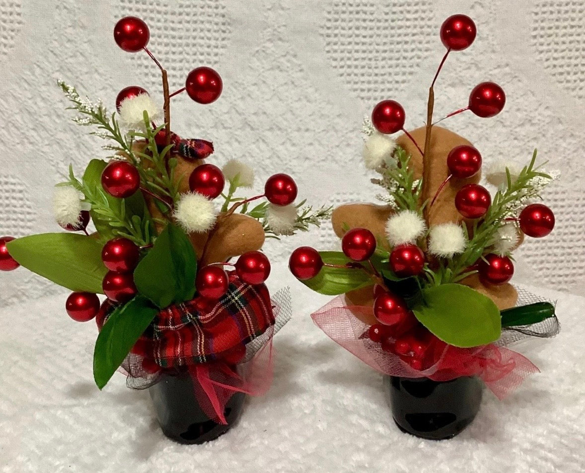 Gingerbread Christmas Baby Shower Dress Centerpiece | Plaid Keepsake Set