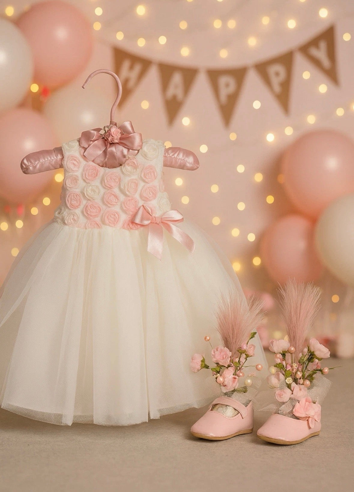 Floral Tutu Baby Shower Dress Centerpiece | Handcrafted Keepsake Outfit and Shoes
