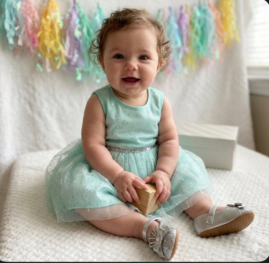 Mint Sparkle Tutu Baby Shower Centerpiece | Reusable Keepsake Outfit Set