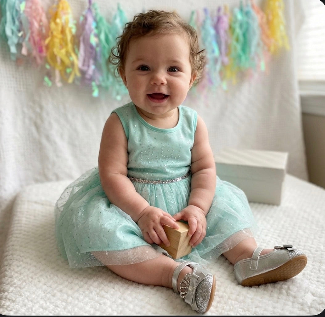 Mint Sparkle Tutu Baby Shower Centerpiece | Reusable Keepsake Outfit Set