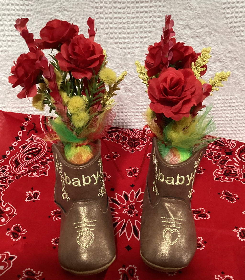 Western Baby Shower Dress Centerpiece | Cowgirl Girl Birthday Keepsake