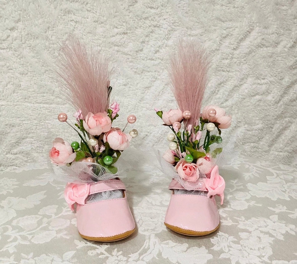 Floral Tutu Baby Shower Dress Centerpiece | Handcrafted Keepsake Outfit and Shoes