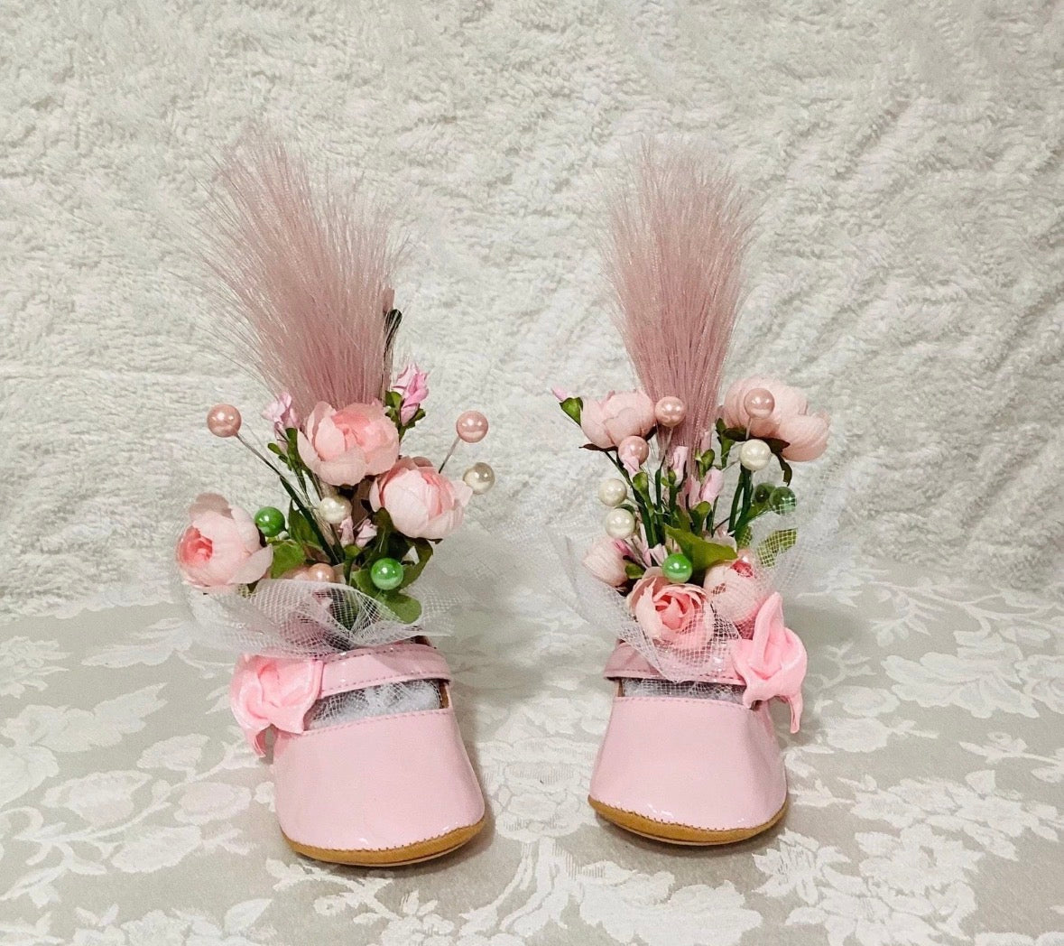 Floral Tutu Baby Shower Dress Centerpiece | Handcrafted Keepsake Outfit and Shoes
