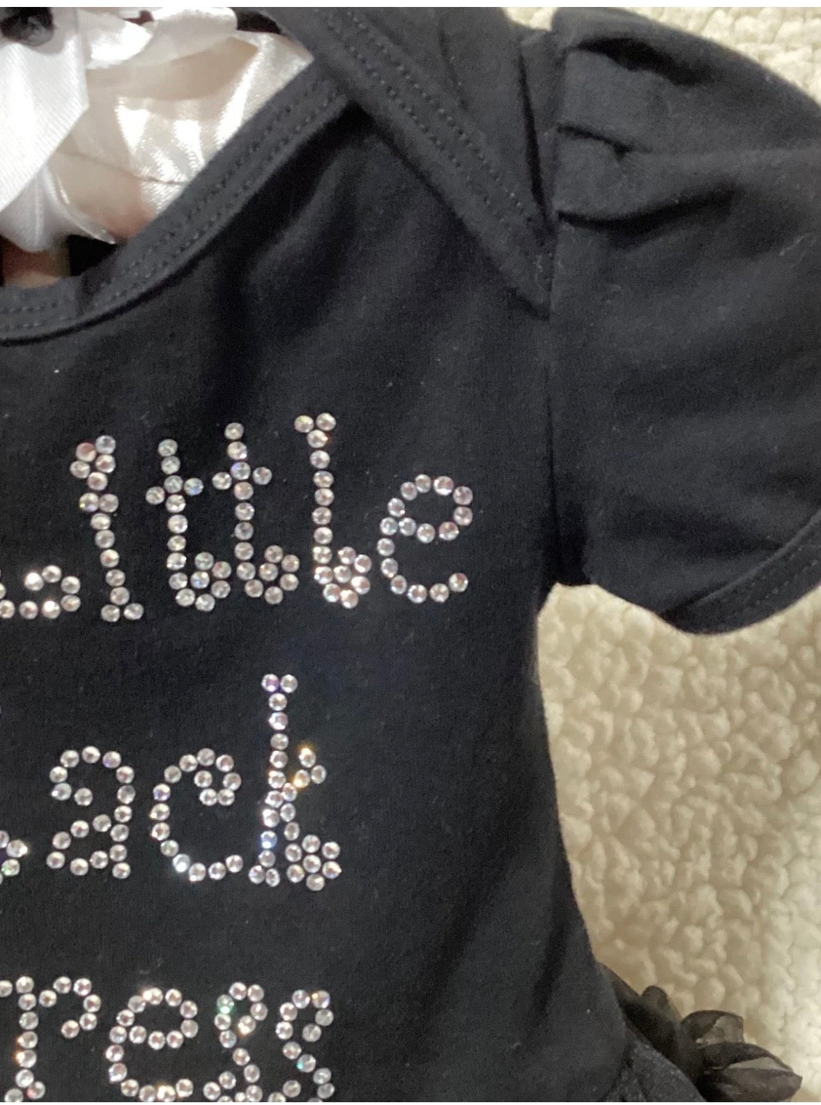 Black Baby Shower Dress Centerpiece | Handcrafted Keepsake Infant Outfit