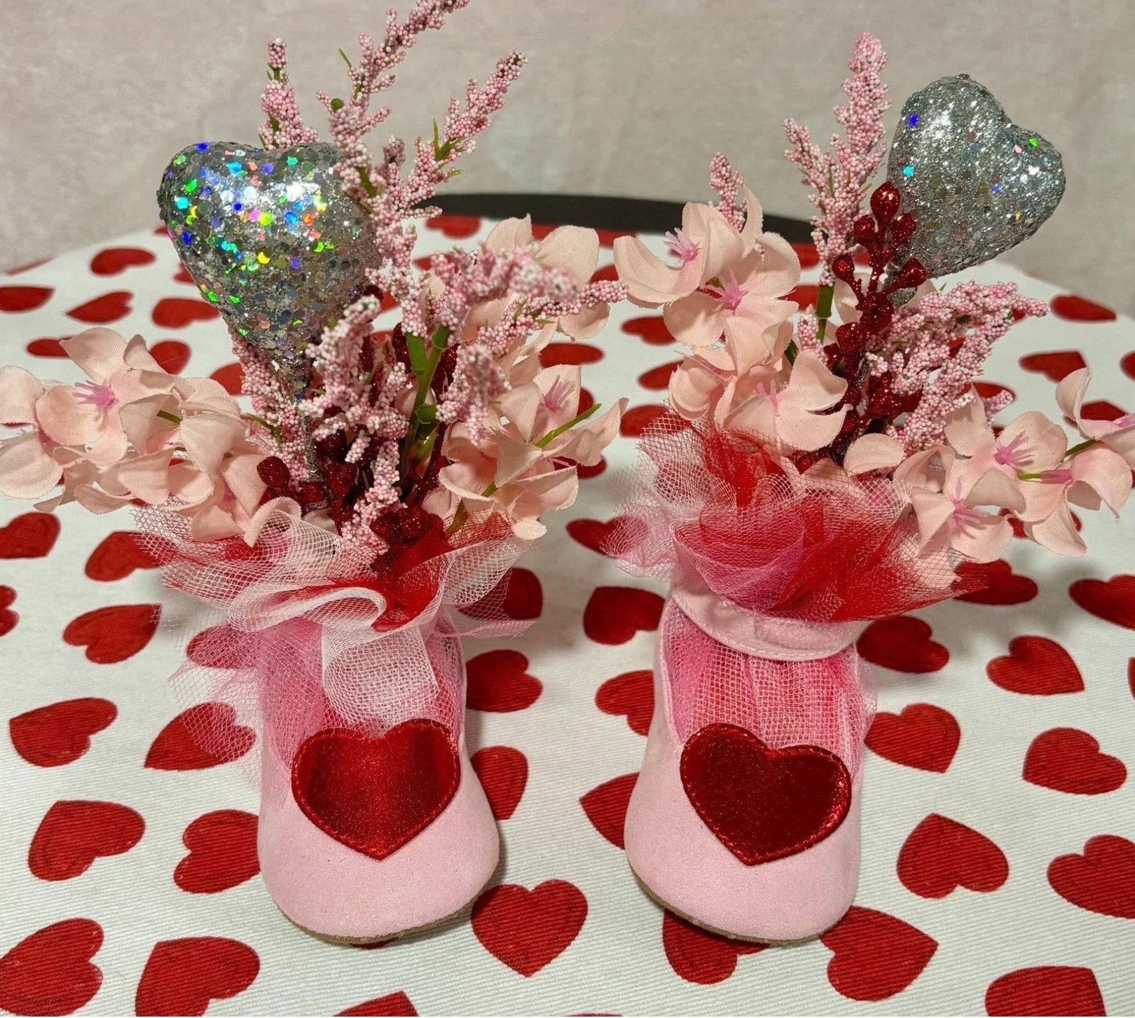Valentine Baby Girl Dress Centerpiece | Heart Theme Keepsake Outfit