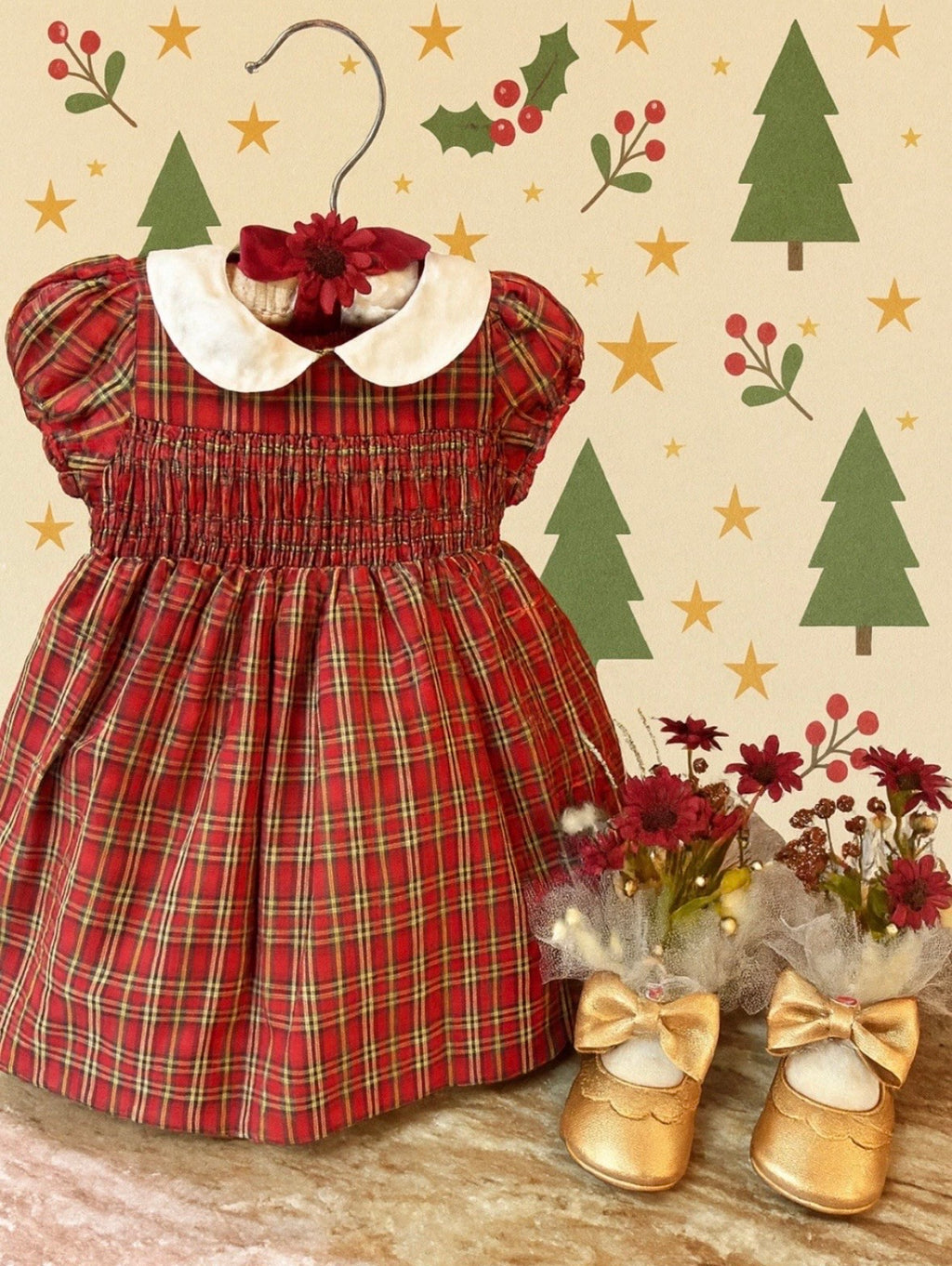 Unique Baby Girl Birthday Dress Centerpiece | Handcrafted Keepsake Shoes