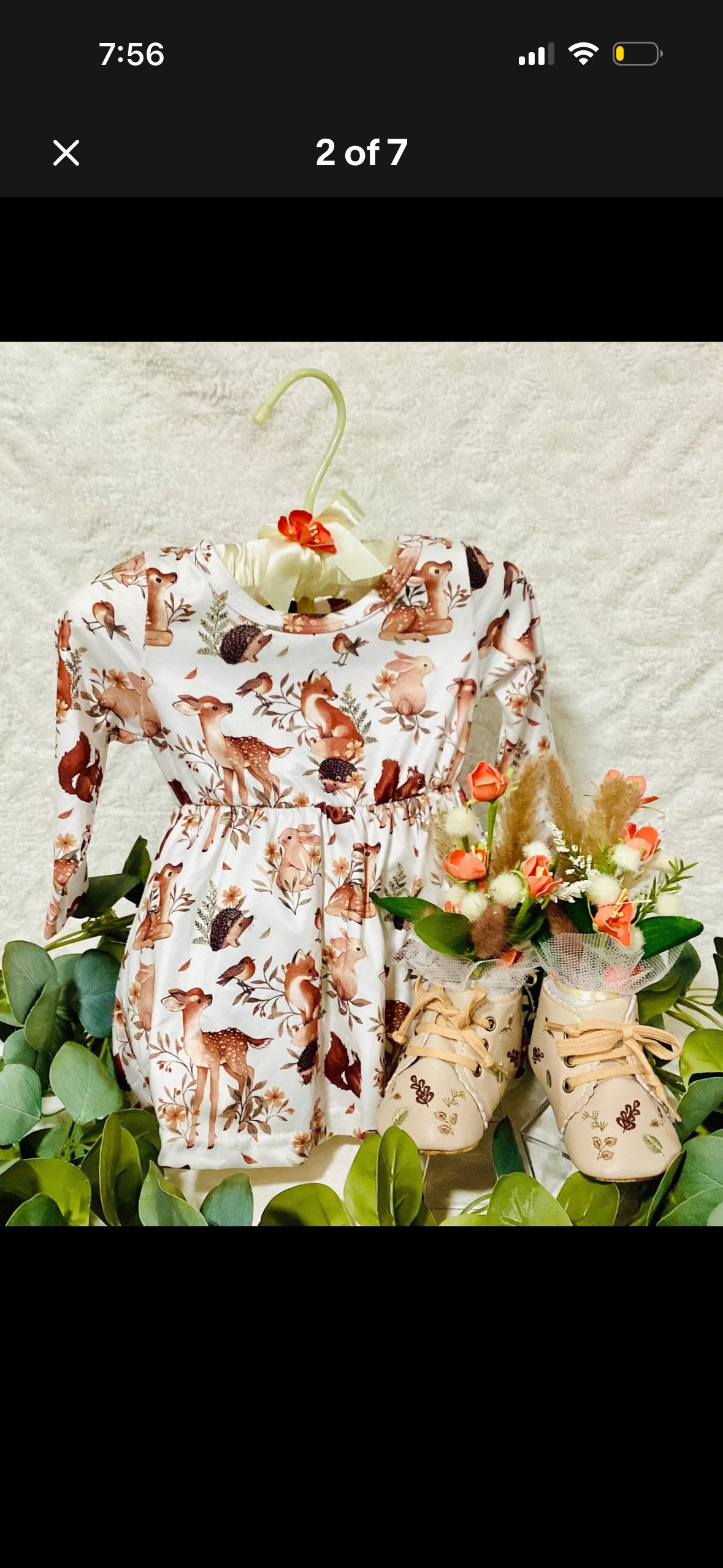 Woodland Baby Shower Dress Centerpiece | Fawn Girl Keepsake Shoe Set