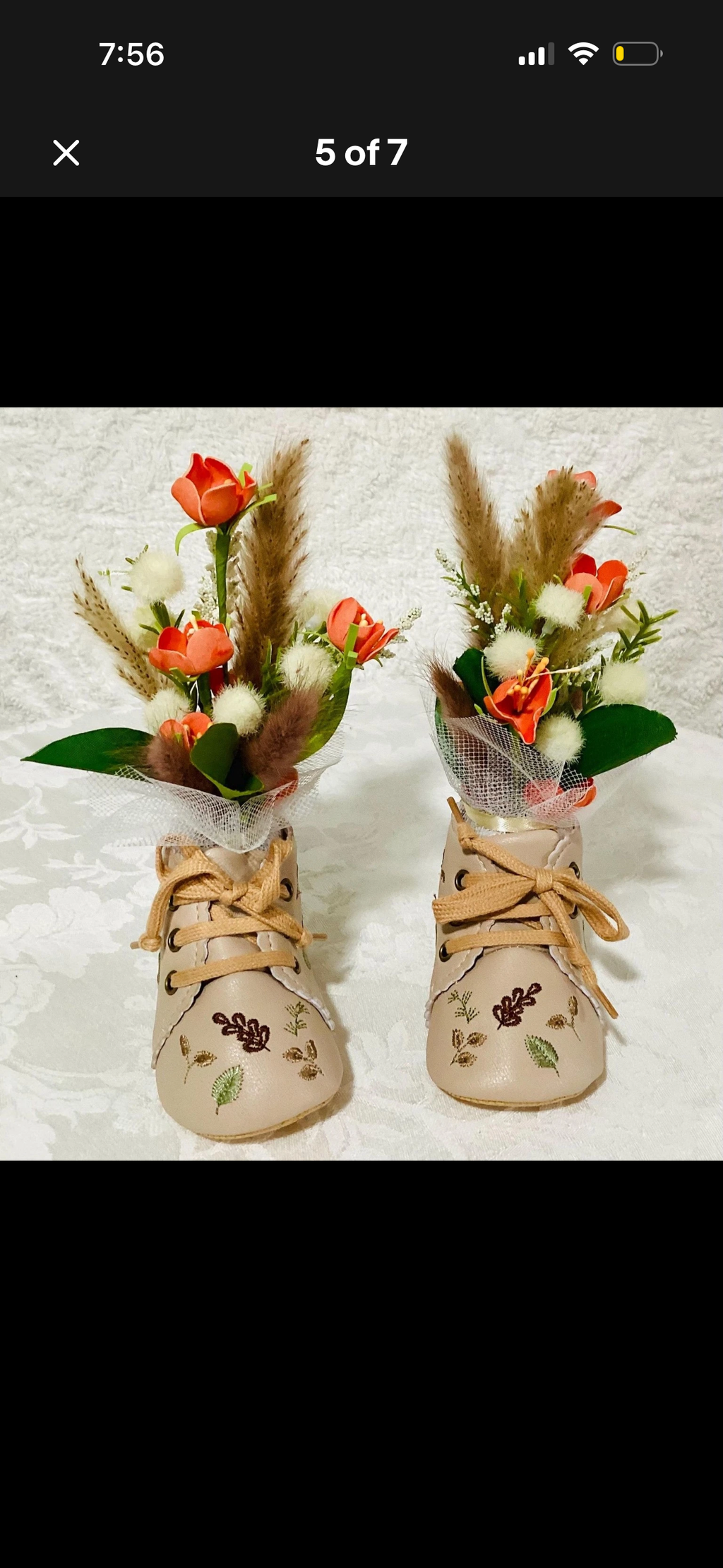 Woodland Baby Shower Dress Centerpiece | Fawn Girl Keepsake Shoe Set