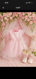 Pink Polka Dot Baby Shower Dress Centerpiece | Handcrafted Keepsake Outfit