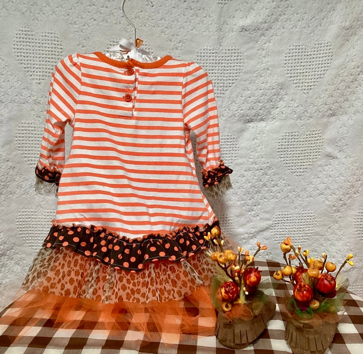 Thanksgiving Baby Shower Dress Centerpiece | Fall Girl Keepsake Outfit