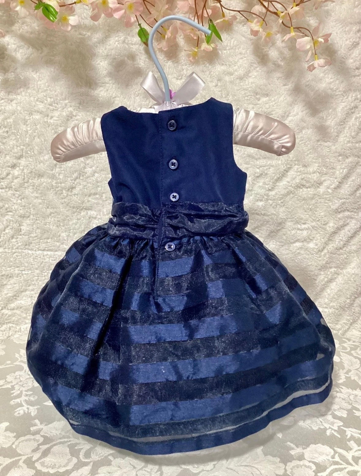 Satin Stripe Baby Shower Dress Centerpiece | Girl Birthday Keepsake Outfit