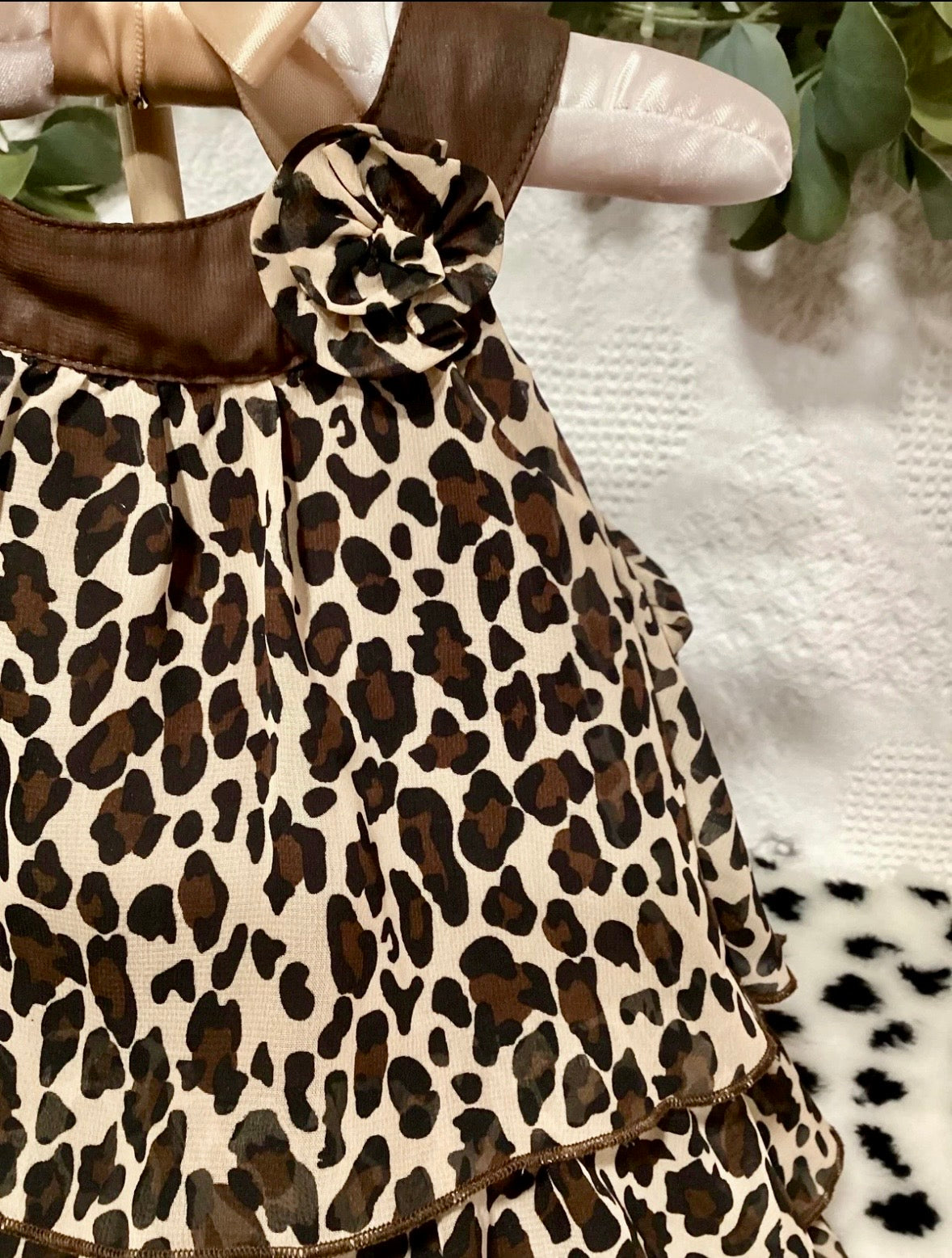 Leopard Print Baby Shower Dress Centerpiece | Wild Keepsake Shoe Set