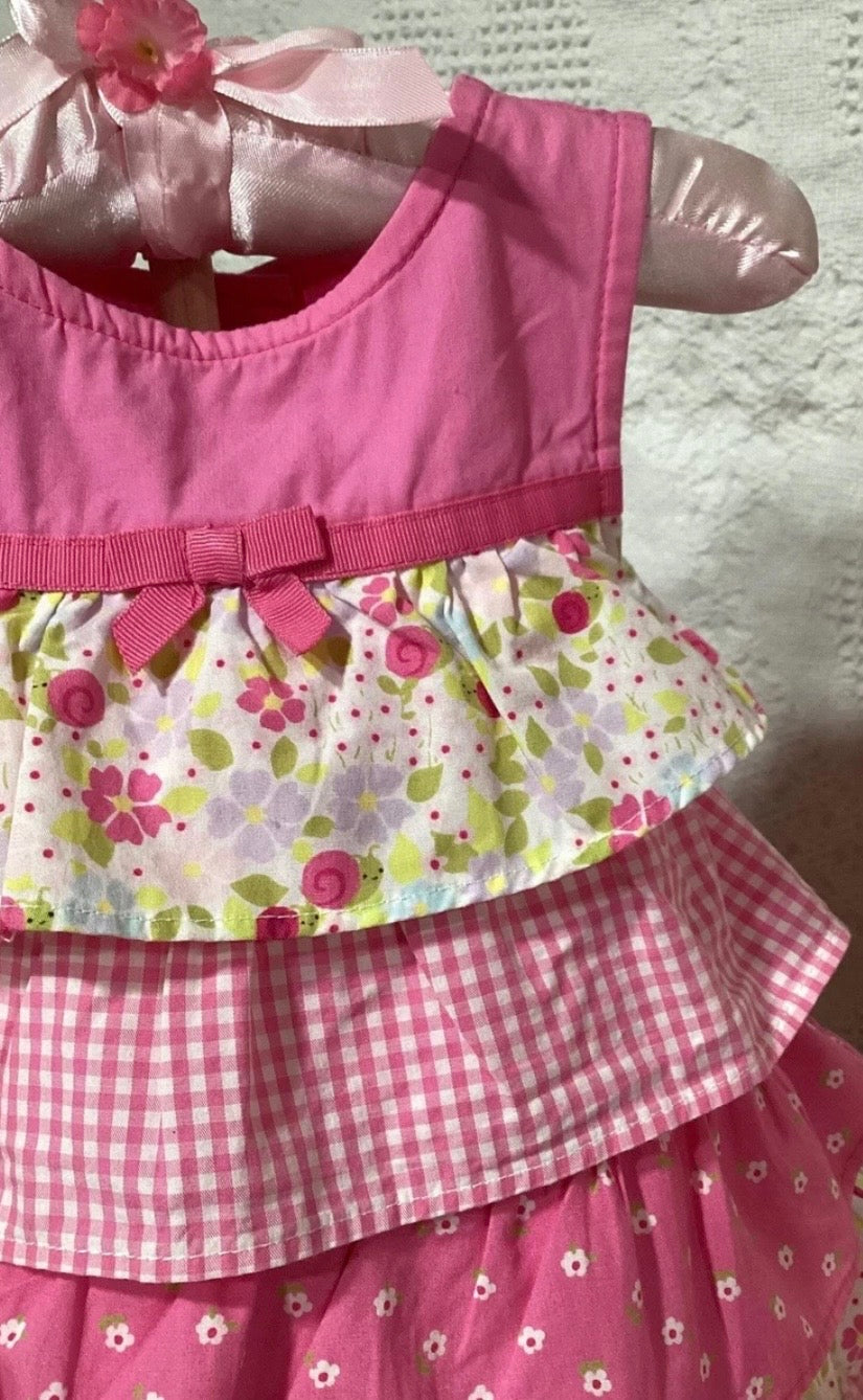 Pink Floral Baby Shower Dress Centerpiece | Girl Birthday Keepsake Outfit