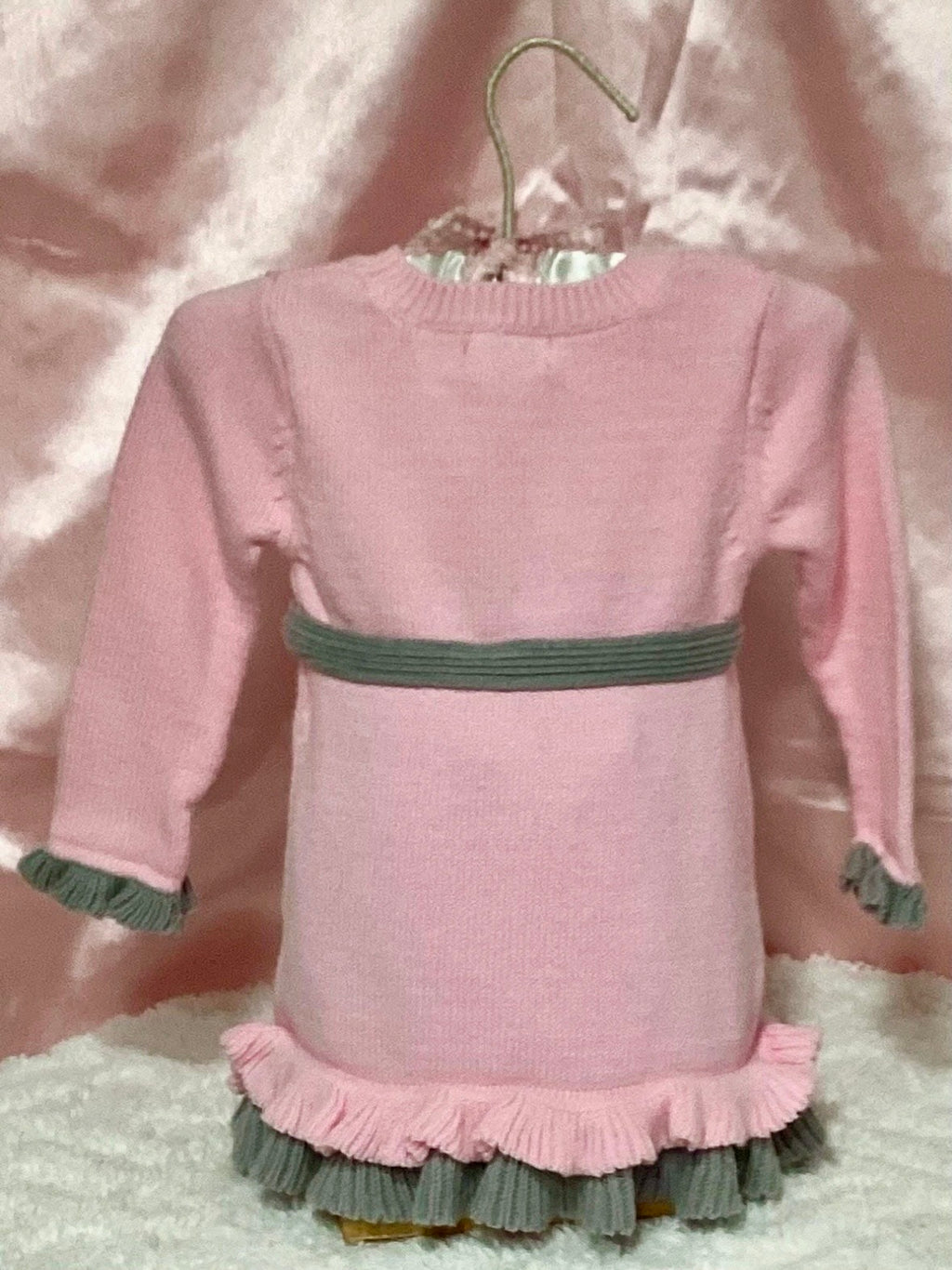 Pink Cable-Knit Baby Shower Centerpiece & Booties | Keepsake Outfit Set
