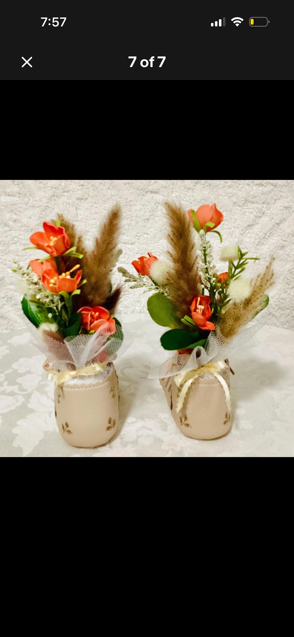 Woodland Baby Shower Dress Centerpiece | Fawn Girl Keepsake Shoe Set