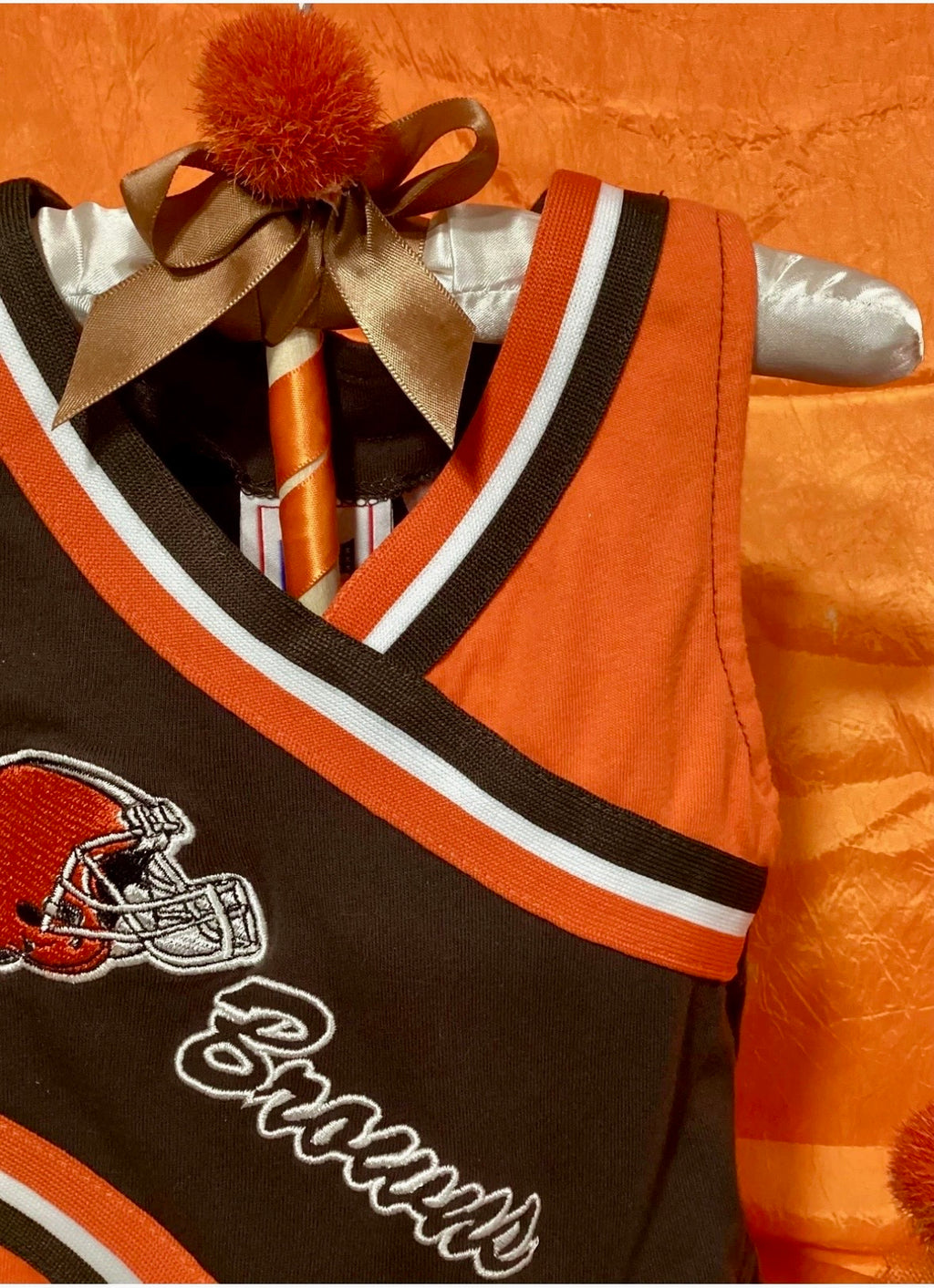 Browns Football Baby Shower Dress Centerpiece | Girl Birthday Keepsake