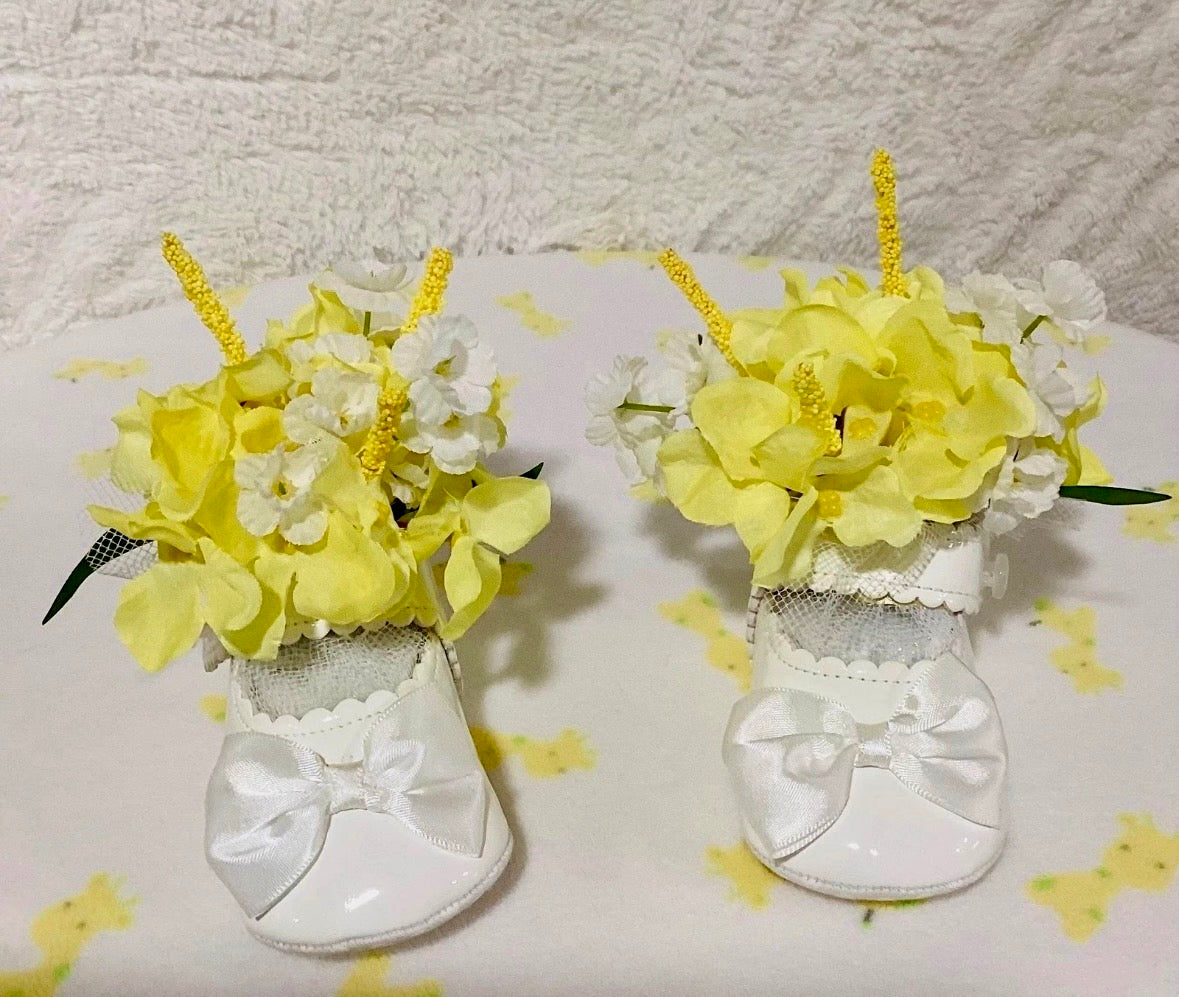 Floral Baby Shower Dress Centerpiece | 2-in-1 Keepsake Set with Stand