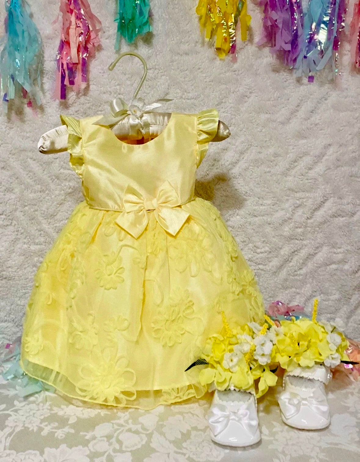 Floral Baby Shower Dress Centerpiece | 2-in-1 Keepsake Set with Stand