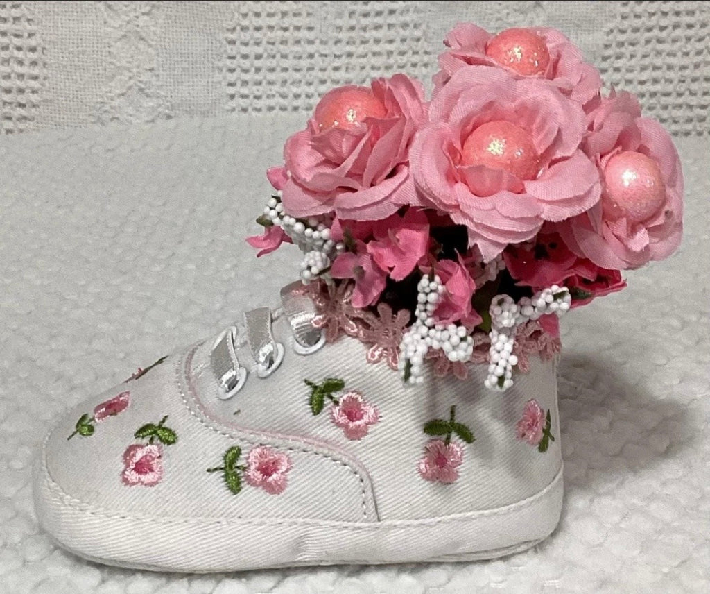 Pink Floral Baby Shower Dress Centerpiece | Girl Birthday Keepsake Outfit
