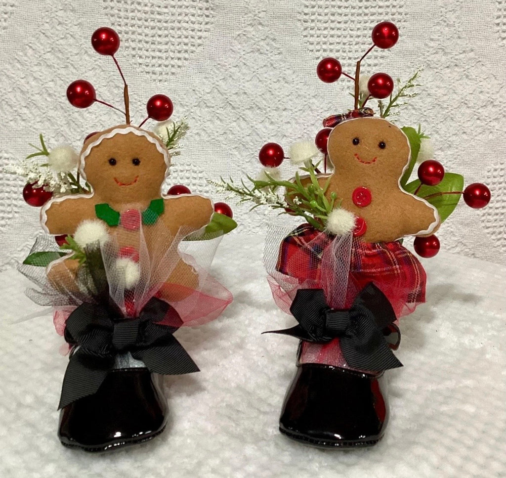 Gingerbread Christmas Baby Shower Dress Centerpiece | Plaid Keepsake Set