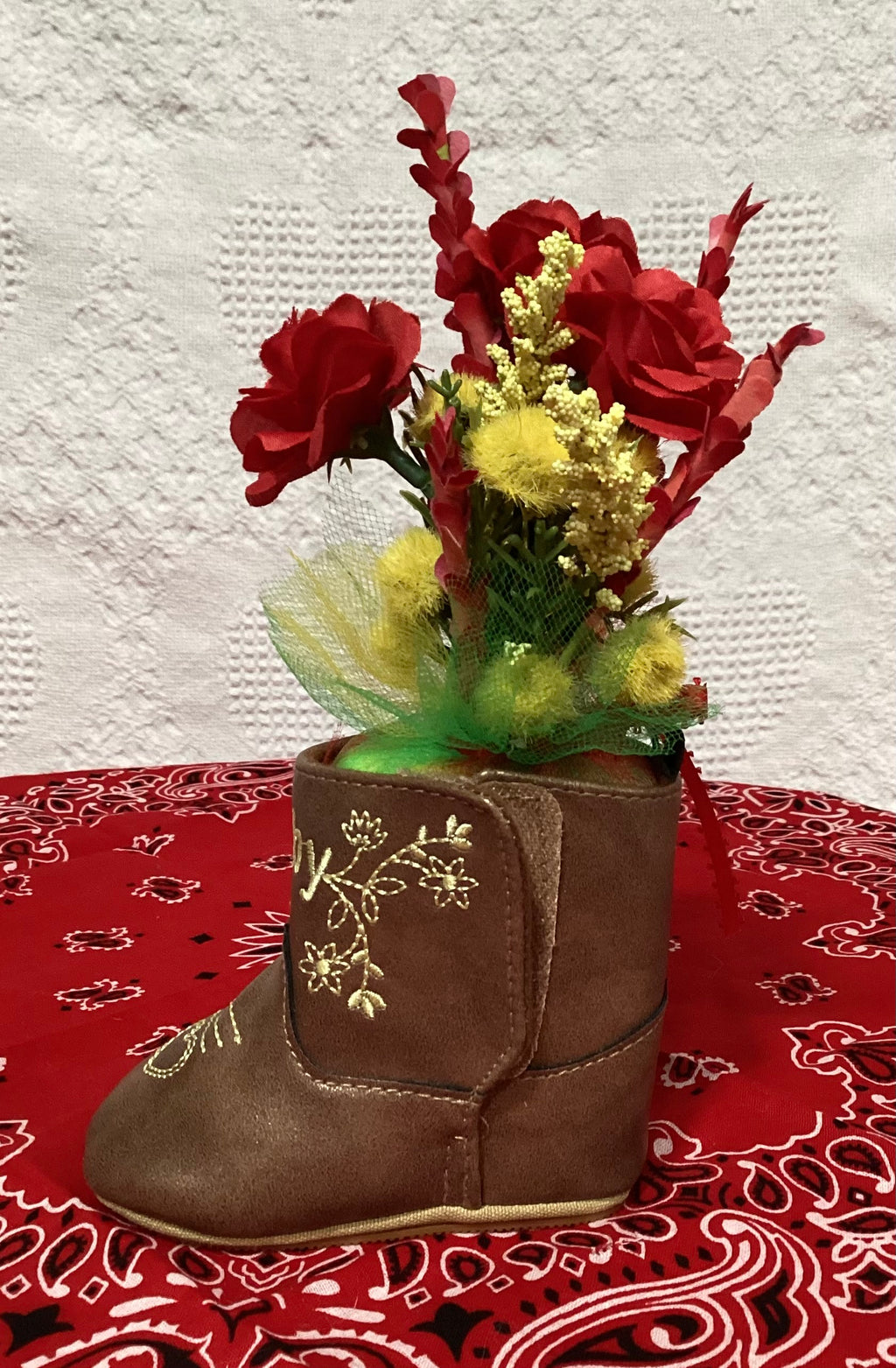 Western Baby Shower Dress Centerpiece | Cowgirl Girl Birthday Keepsake