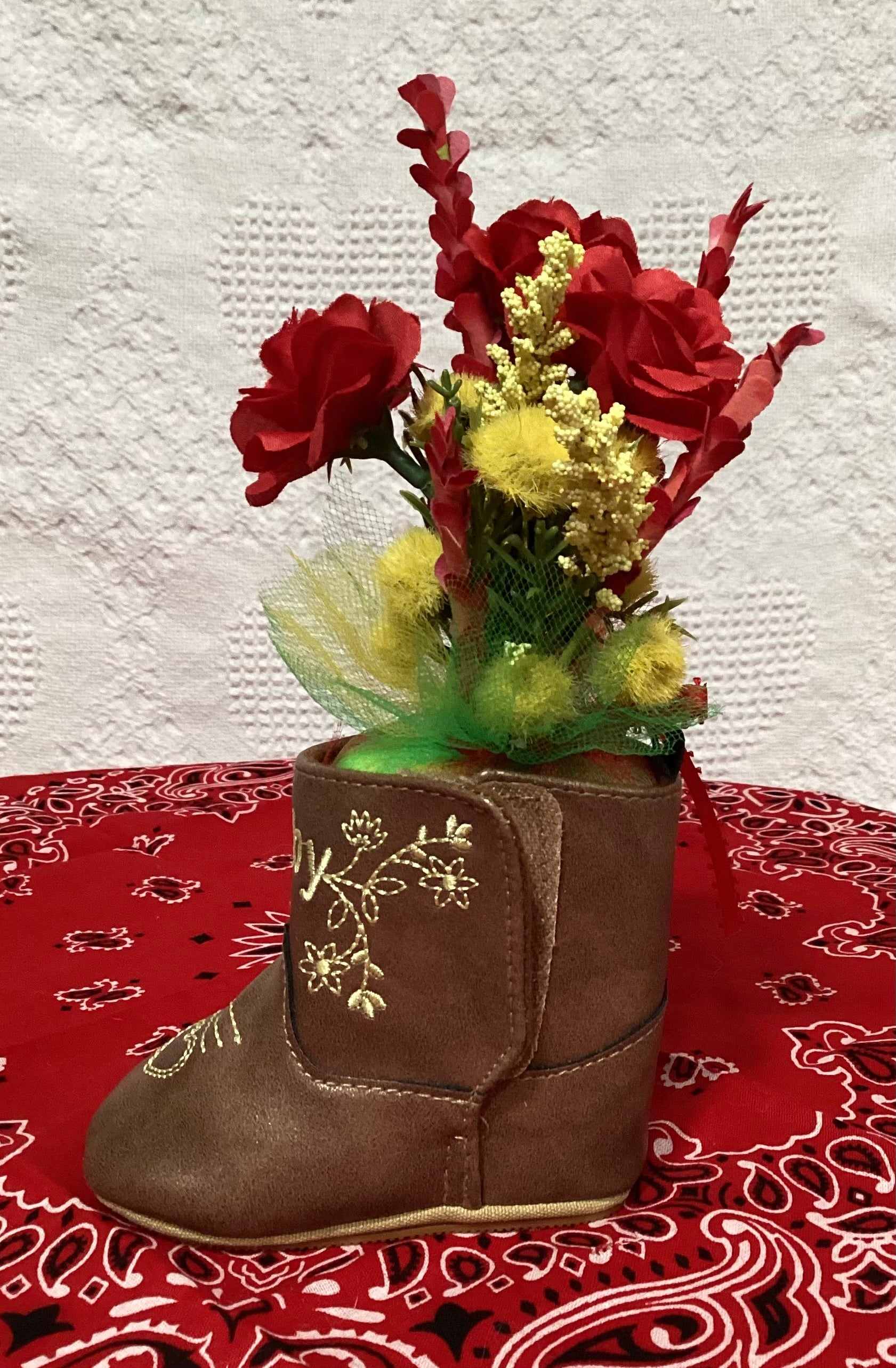Western Baby Shower Dress Centerpiece | Cowgirl Girl Birthday Keepsake