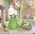 Green Gingham Baby Shower Dress Centerpiece | Handcrafted Keepsake Set