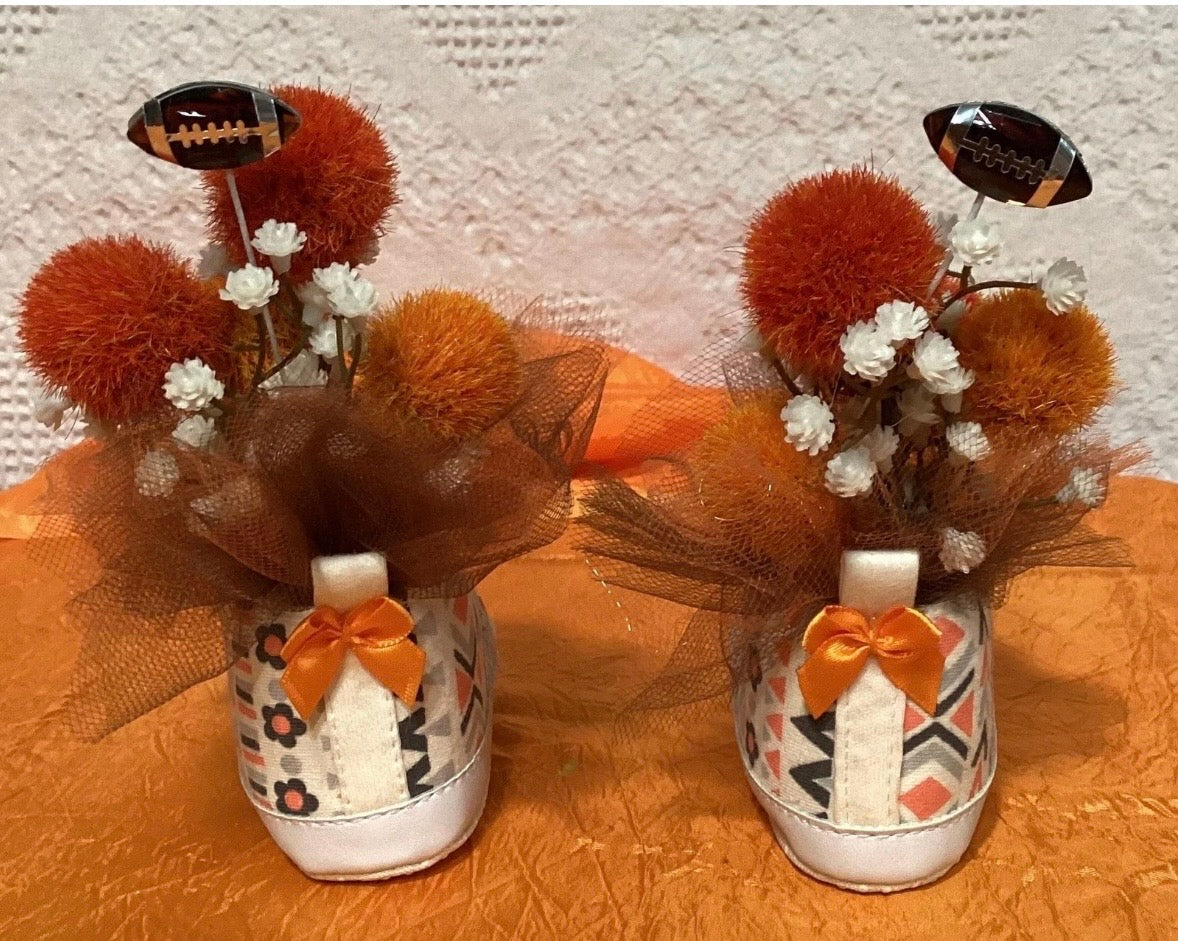 Browns Football Baby Shower Dress Centerpiece | Girl Birthday Keepsake