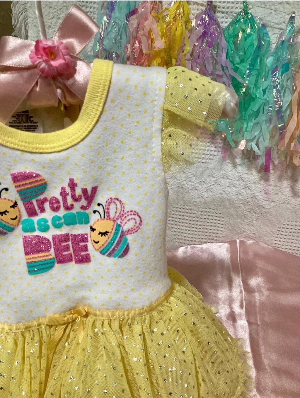 Bee Baby Shower Dress Centerpiece | 2-in-1 Infant Keepsake Outfit Set