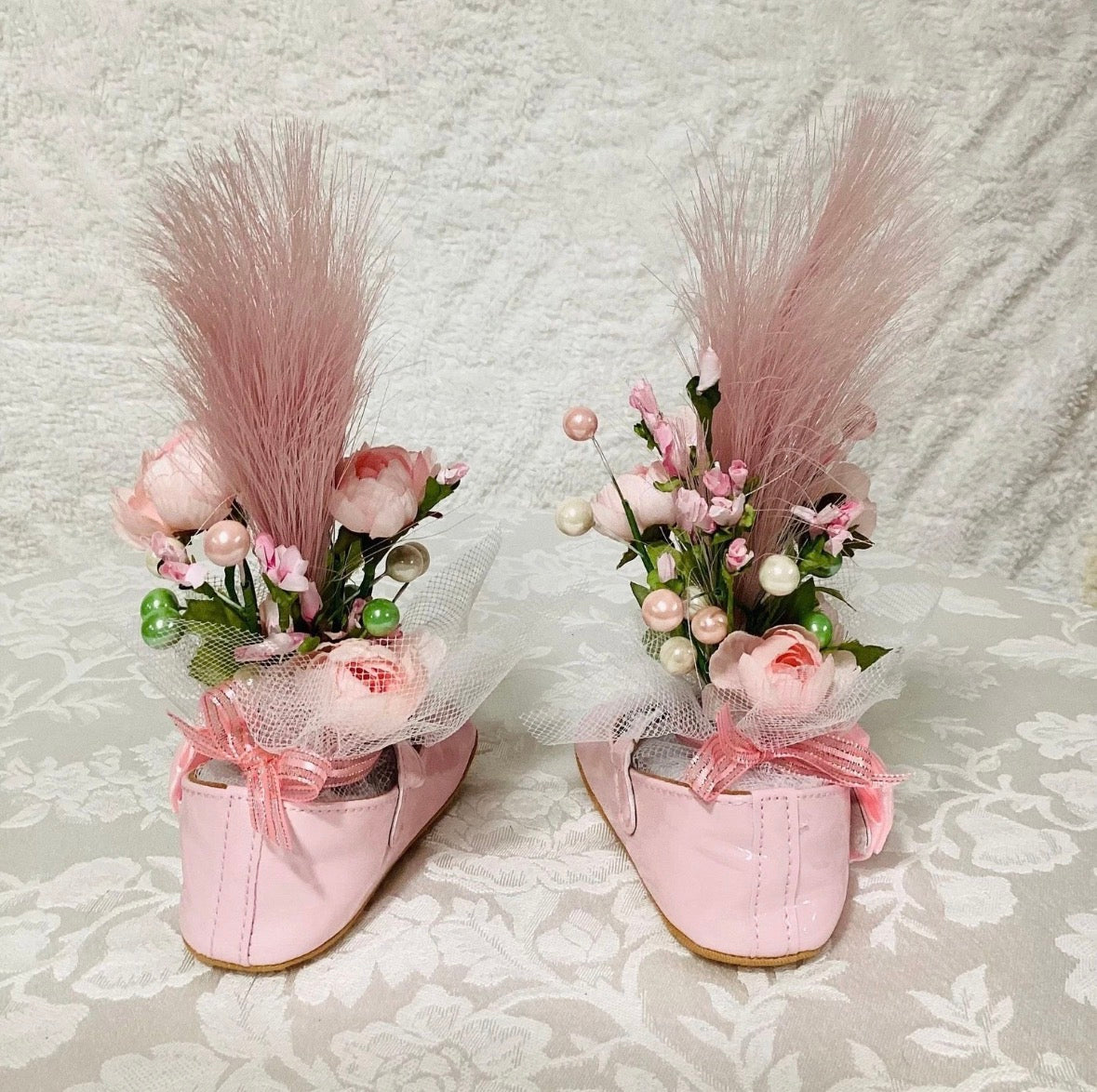 Floral Tutu Baby Shower Dress Centerpiece | Handcrafted Keepsake Outfit and Shoes