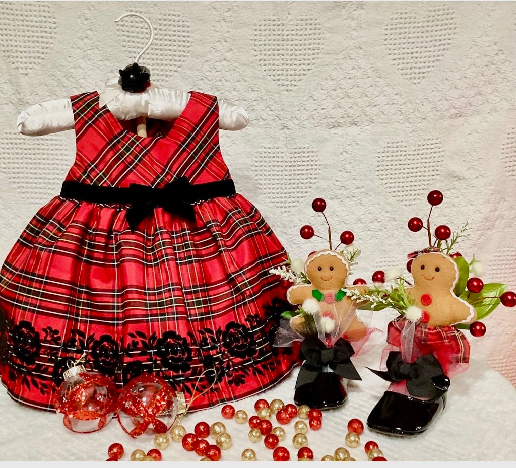 Gingerbread Christmas Baby Shower Dress Centerpiece | Plaid Keepsake Set