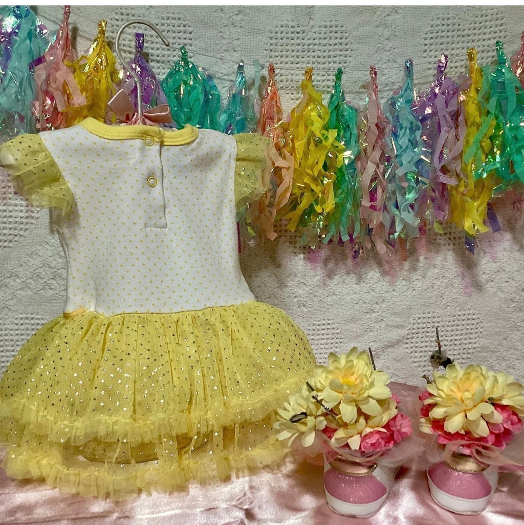 Bee Baby Shower Dress Centerpiece | 2-in-1 Infant Keepsake Outfit Set