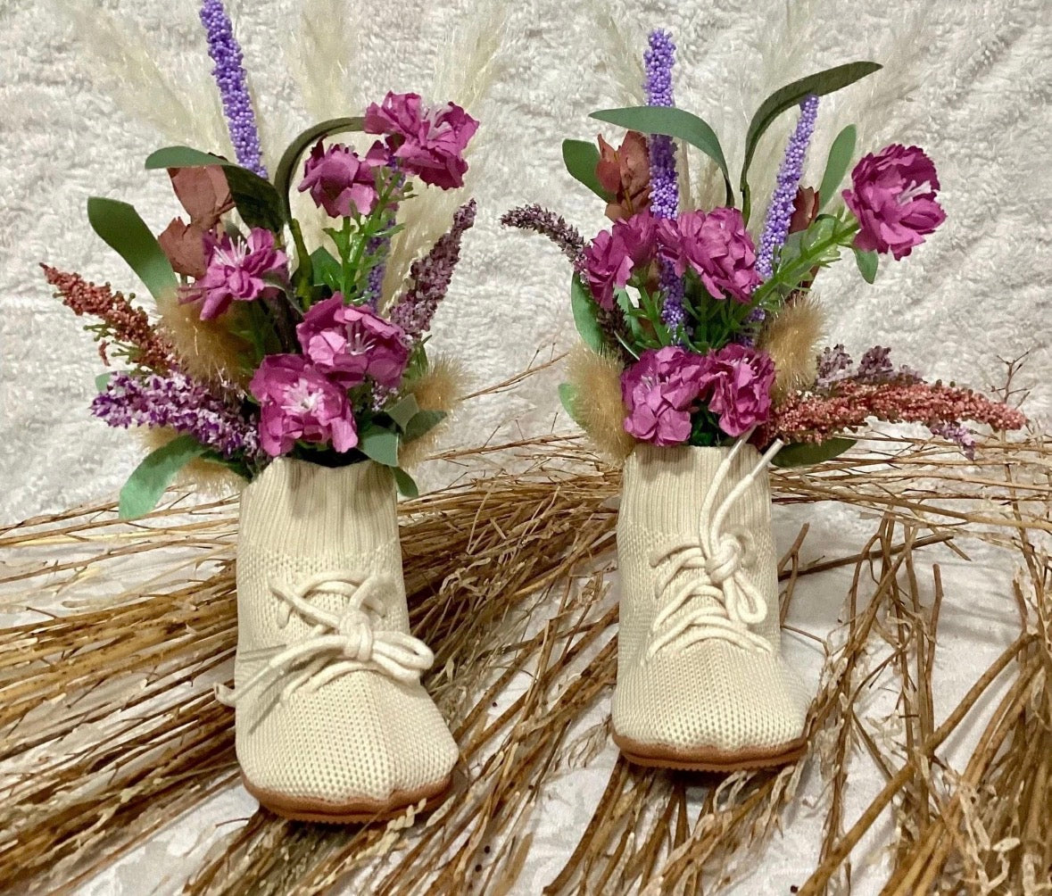 Boho Floral Baby Shower Dress Centerpiece | Table to Outfit Keepsake