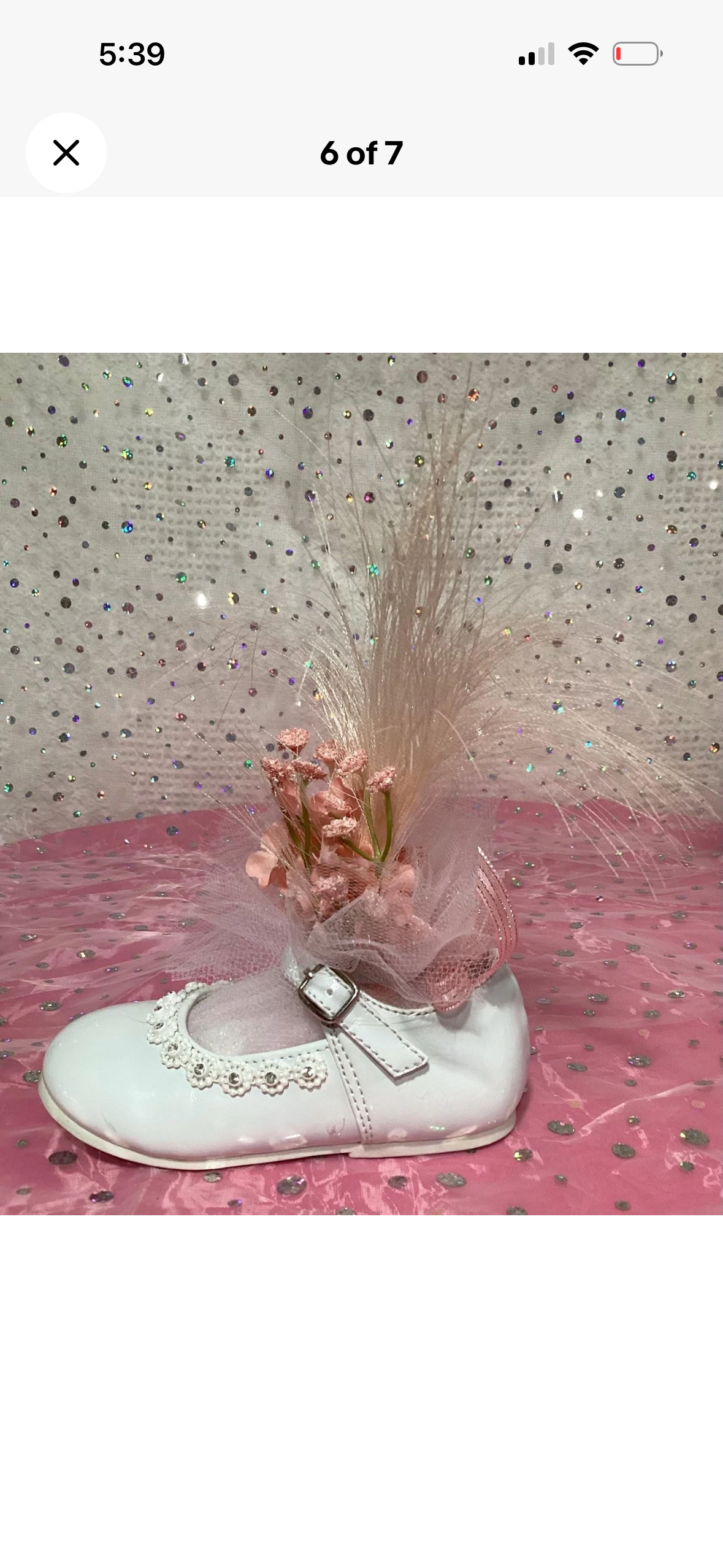 Blush Pink Rosette Tulle Baby Shower Centerpiece | Rhinestone Keepsake