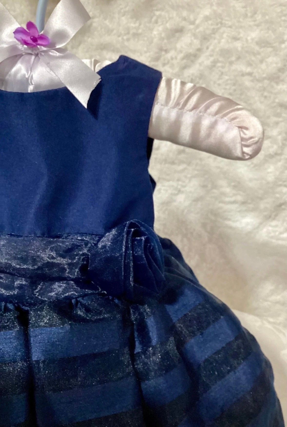 Satin Stripe Baby Shower Dress Centerpiece | Girl Birthday Keepsake Outfit
