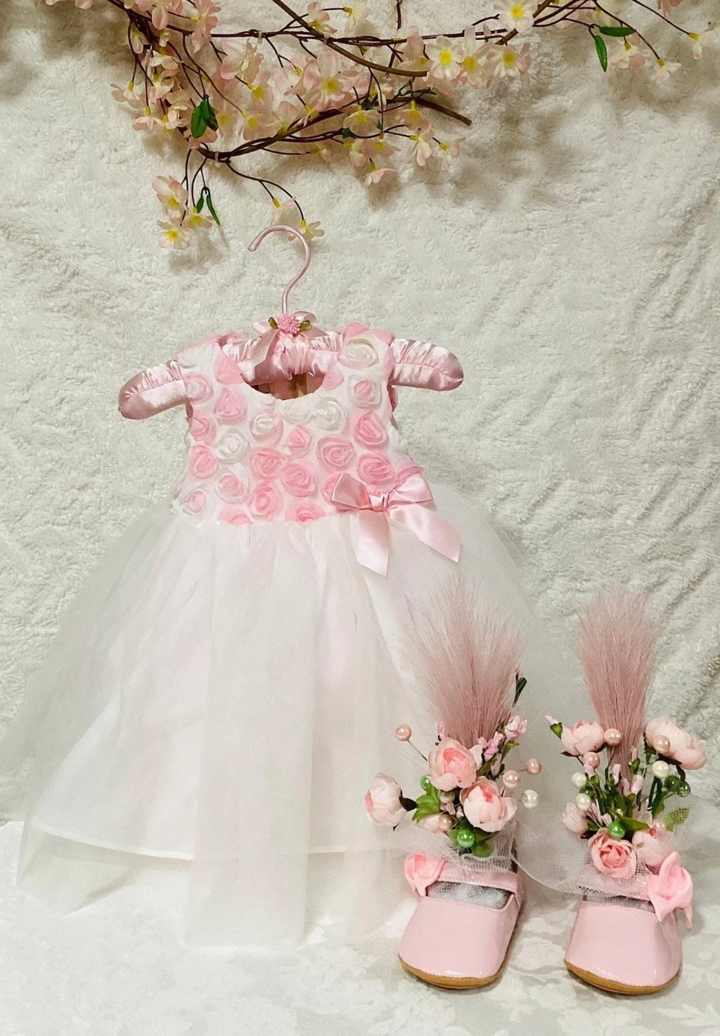 Floral Tutu Baby Shower Dress Centerpiece | Handcrafted Keepsake Outfit and Shoes