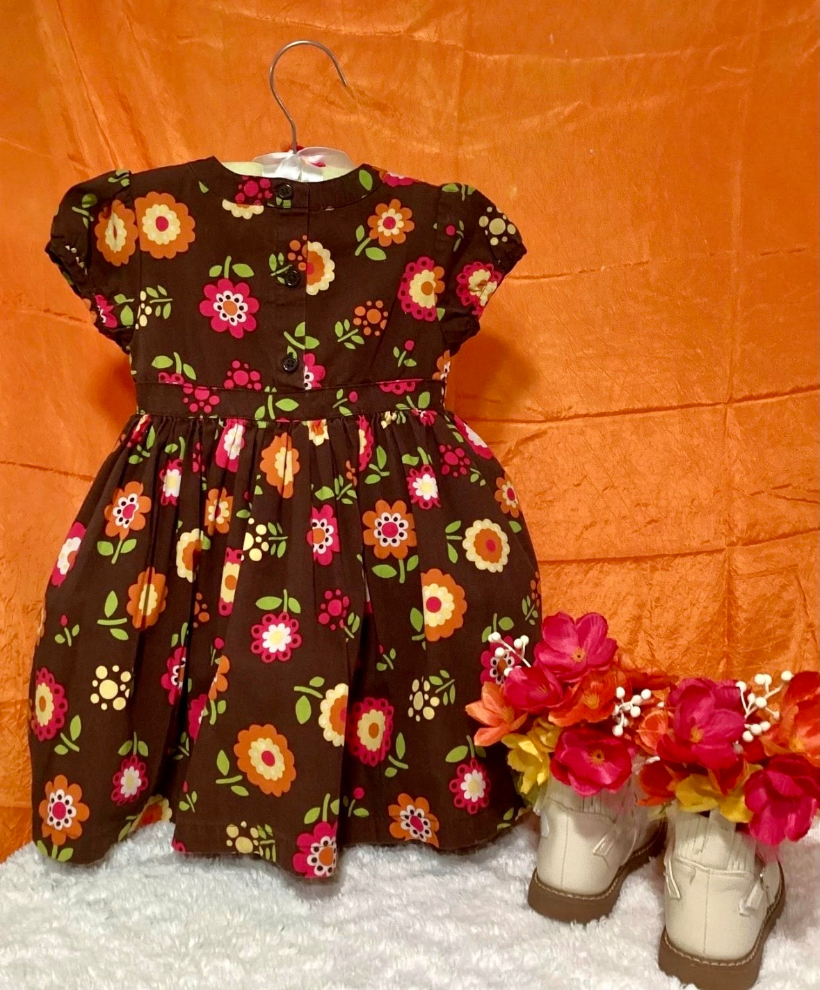 Retro Floral Baby Shower Dress Centerpiece | Wearable Keepsake Outfit