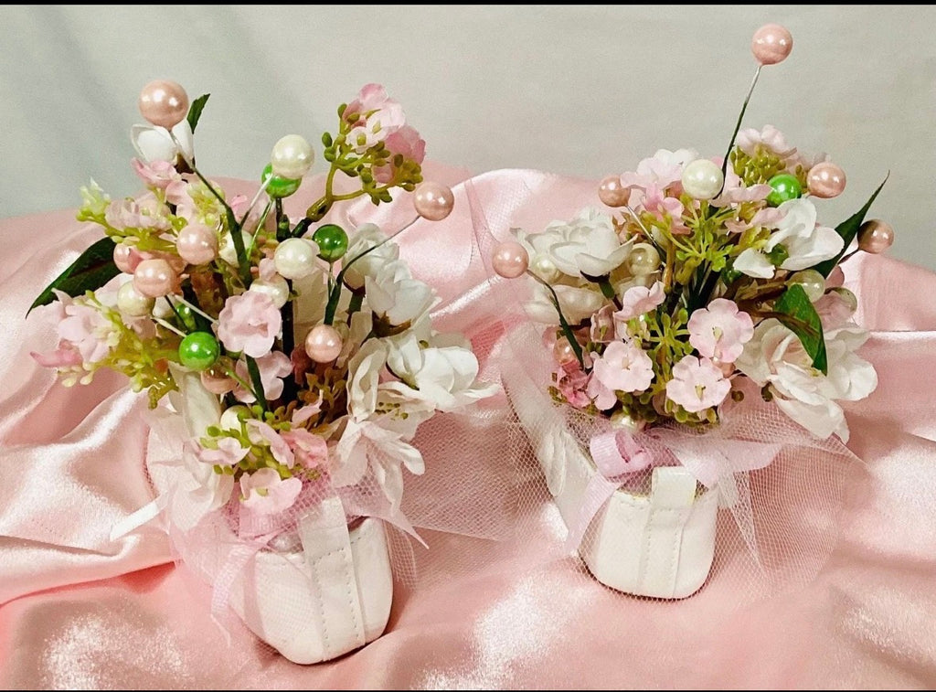Pink Polka Dot Baby Shower Dress Centerpiece | Handcrafted Keepsake Outfit