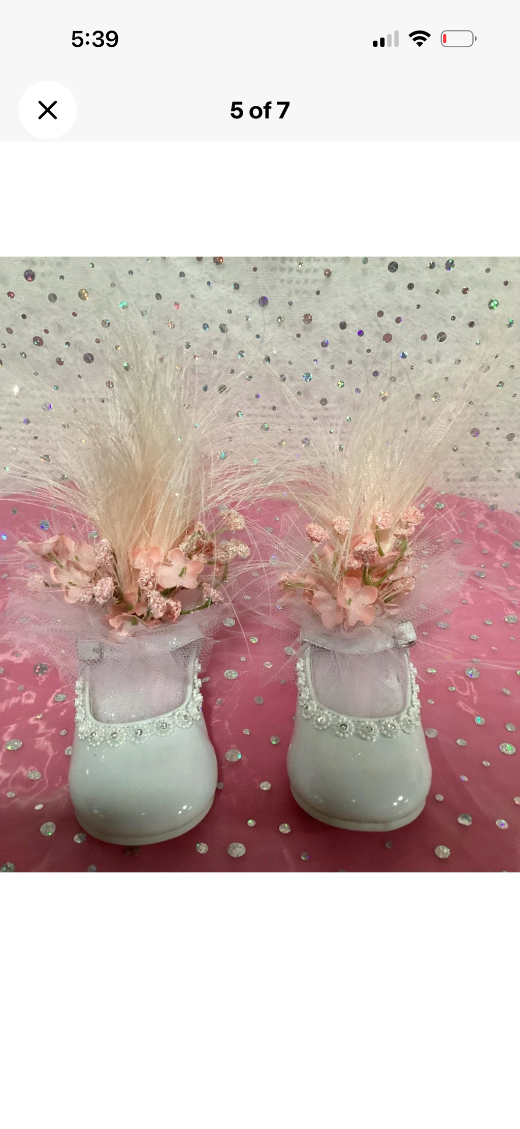Blush Pink Rosette Tulle Baby Shower Centerpiece | Rhinestone Keepsake