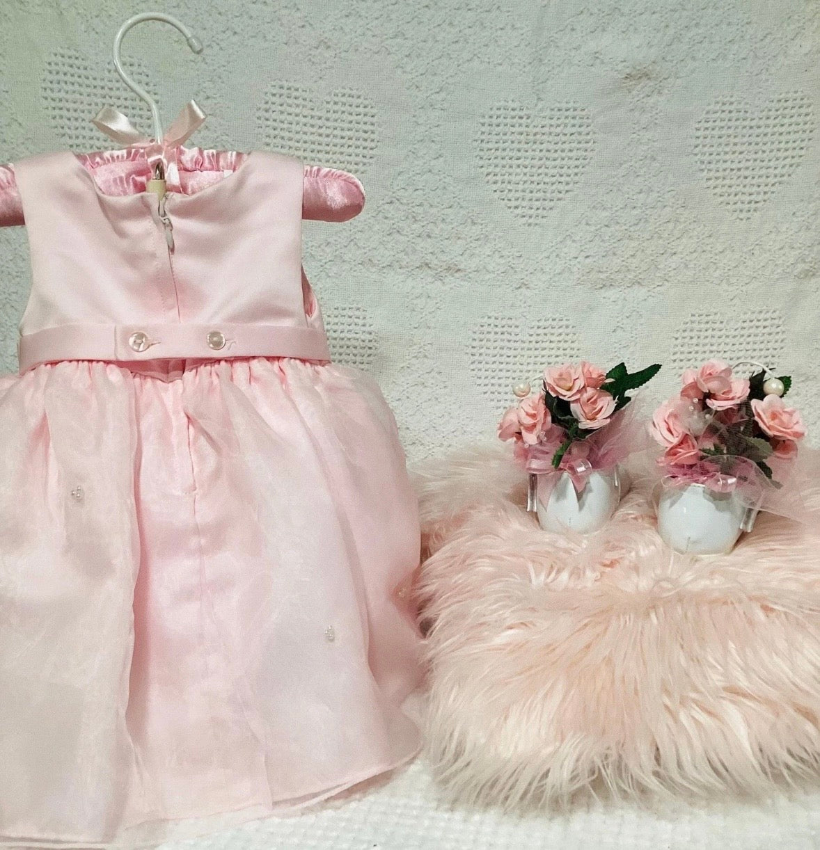 Blush Organza Baby Shower Dress Centerpiece | Reusable Keepsake Outfit