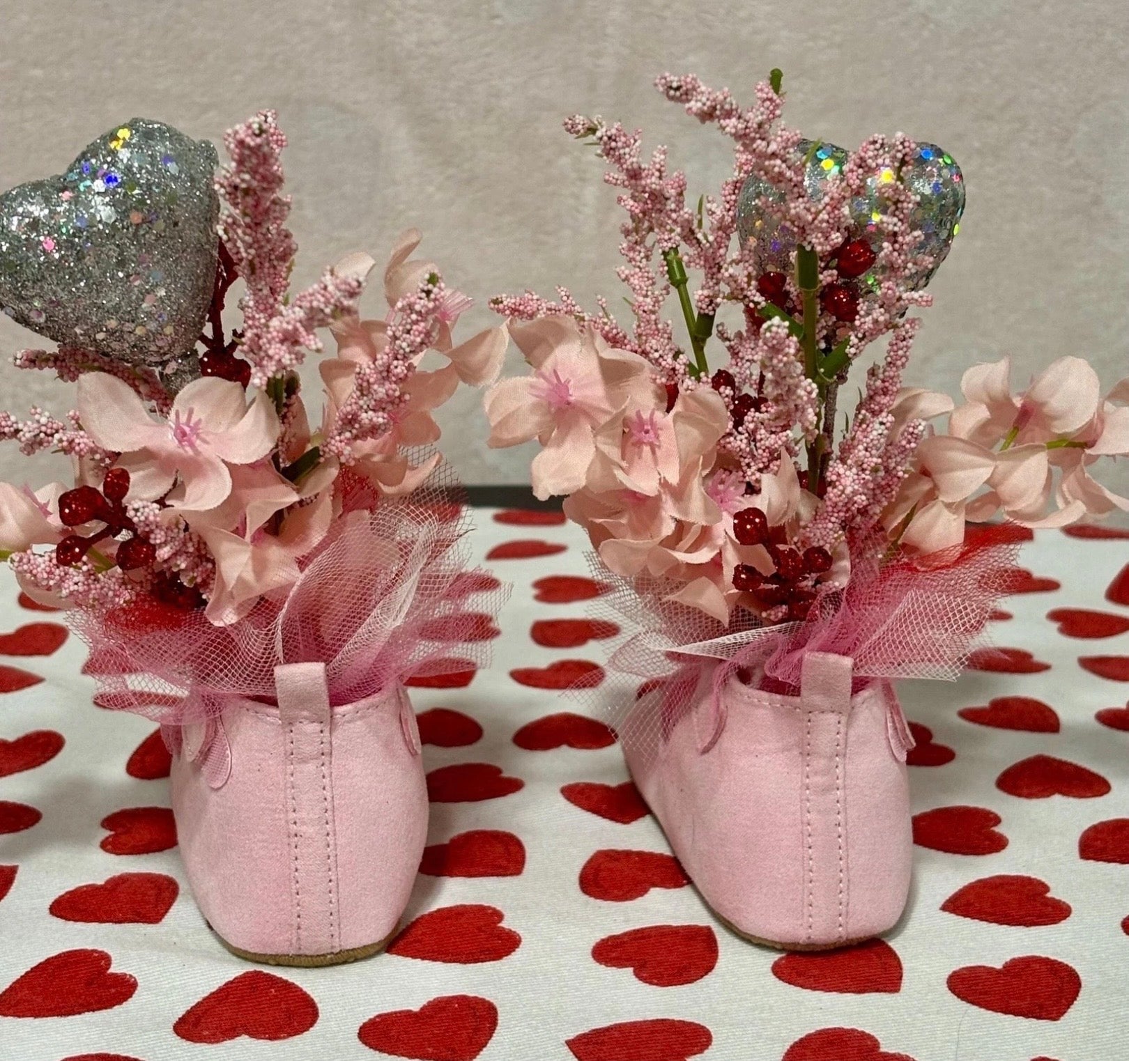 Valentine Baby Girl Dress Centerpiece | Heart Theme Keepsake Outfit