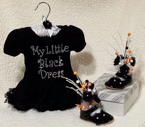 Black Baby Shower Dress Centerpiece | Handcrafted Keepsake Infant Outfit