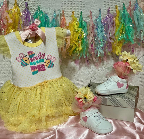 Bee Baby Shower Dress Centerpiece | 2-in-1 Infant Keepsake Outfit Set