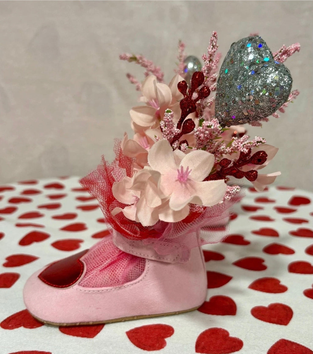 Valentine Baby Girl Dress Centerpiece | Heart Theme Keepsake Outfit